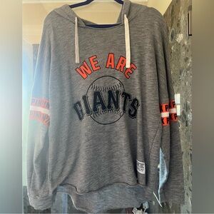 Victoria Secret PINK Gray Giants Hoodie with Orange Accents